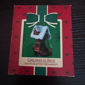 Hallmark Keepsake Handcrafted Ornament "Children in Shoe" 1985